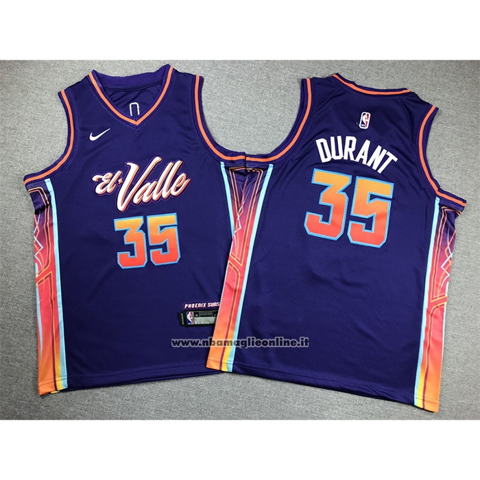 Maglia Bambino Phoenix Suns Kevin Durant #35 Citta 2023-24 Viola